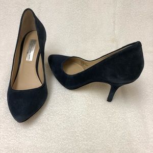 Navy blue suede shoes